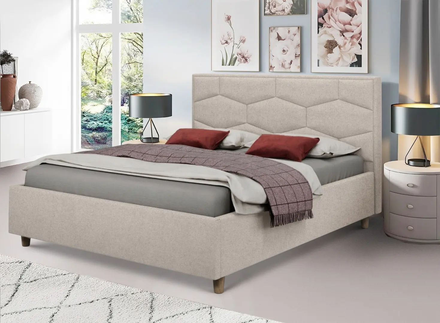 Pat Charmbed Confort Solomia Modern 160x200 Glow 03 (Fossil/Walnut)