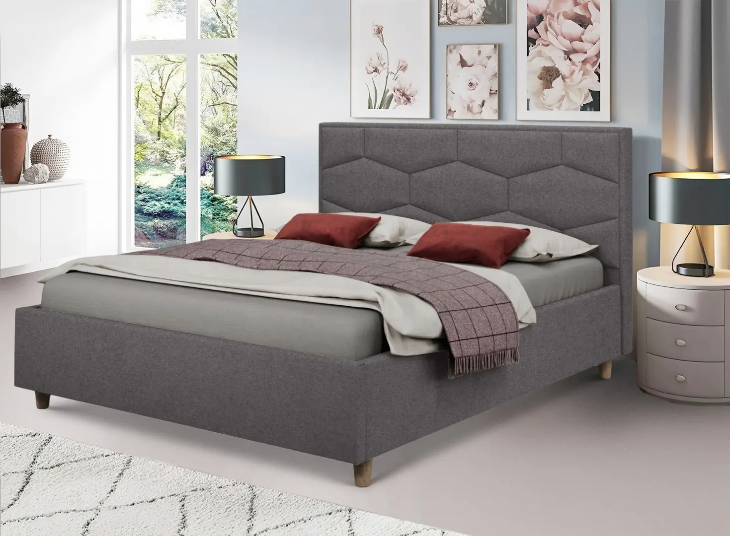 Pat Charmbed Confort Solomia Modern 160x200 Glow 19 (Anthracite/Walnut)