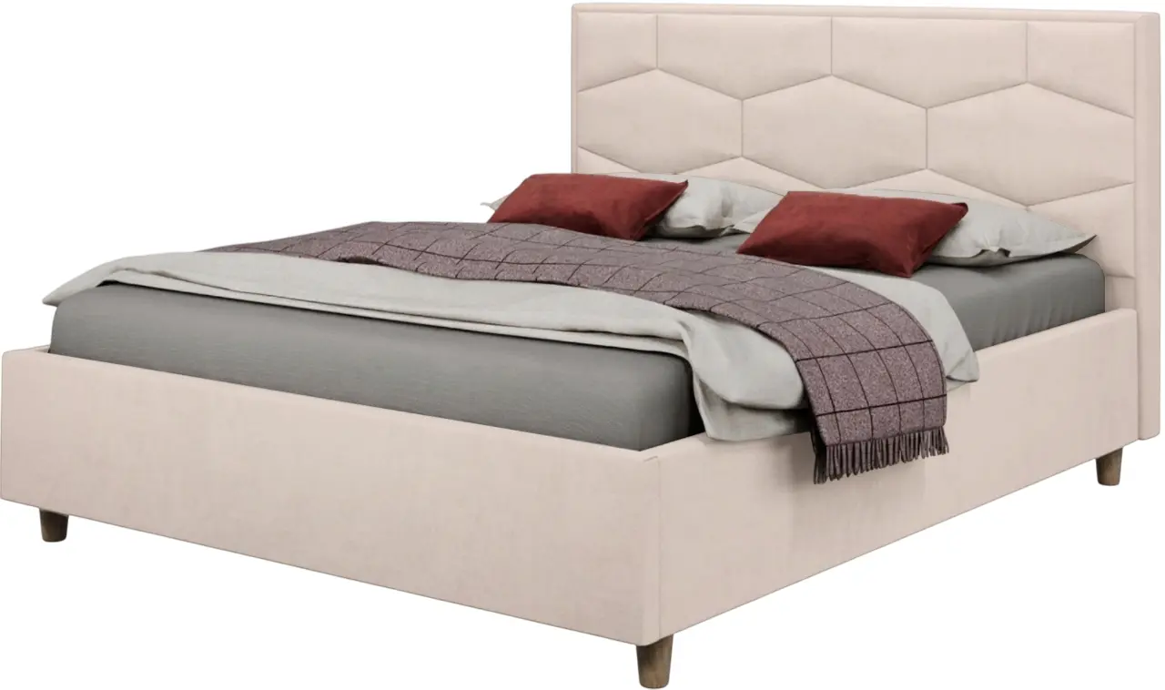 Pat Charmbed Confort Solomia Modern 160x200 Velluto 02 (Beige/Walnut)