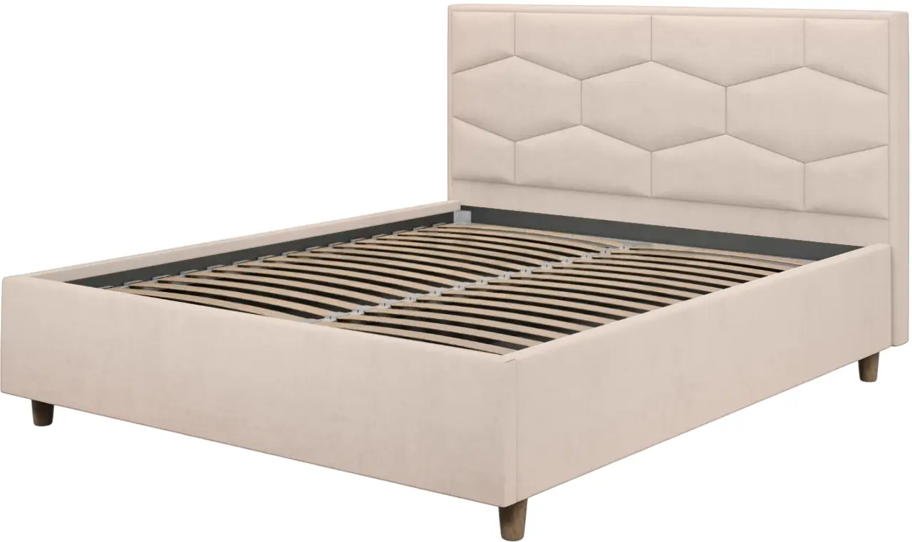 Pat Charmbed Confort Solomia Modern 160x200 Velluto 02 (Beige/Walnut)