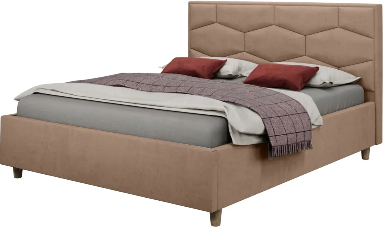 Pat Charmbed Confort Solomia Modern 160x200 Velluto 03 (Fossil/Walnut)