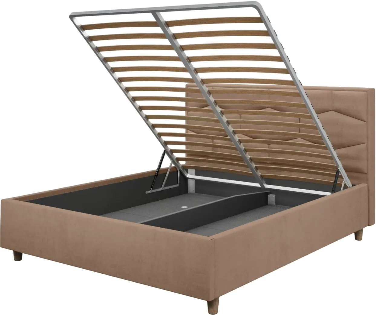 Pat Charmbed Confort Solomia Modern 160x200 Velluto 03 (Fossil/Walnut)