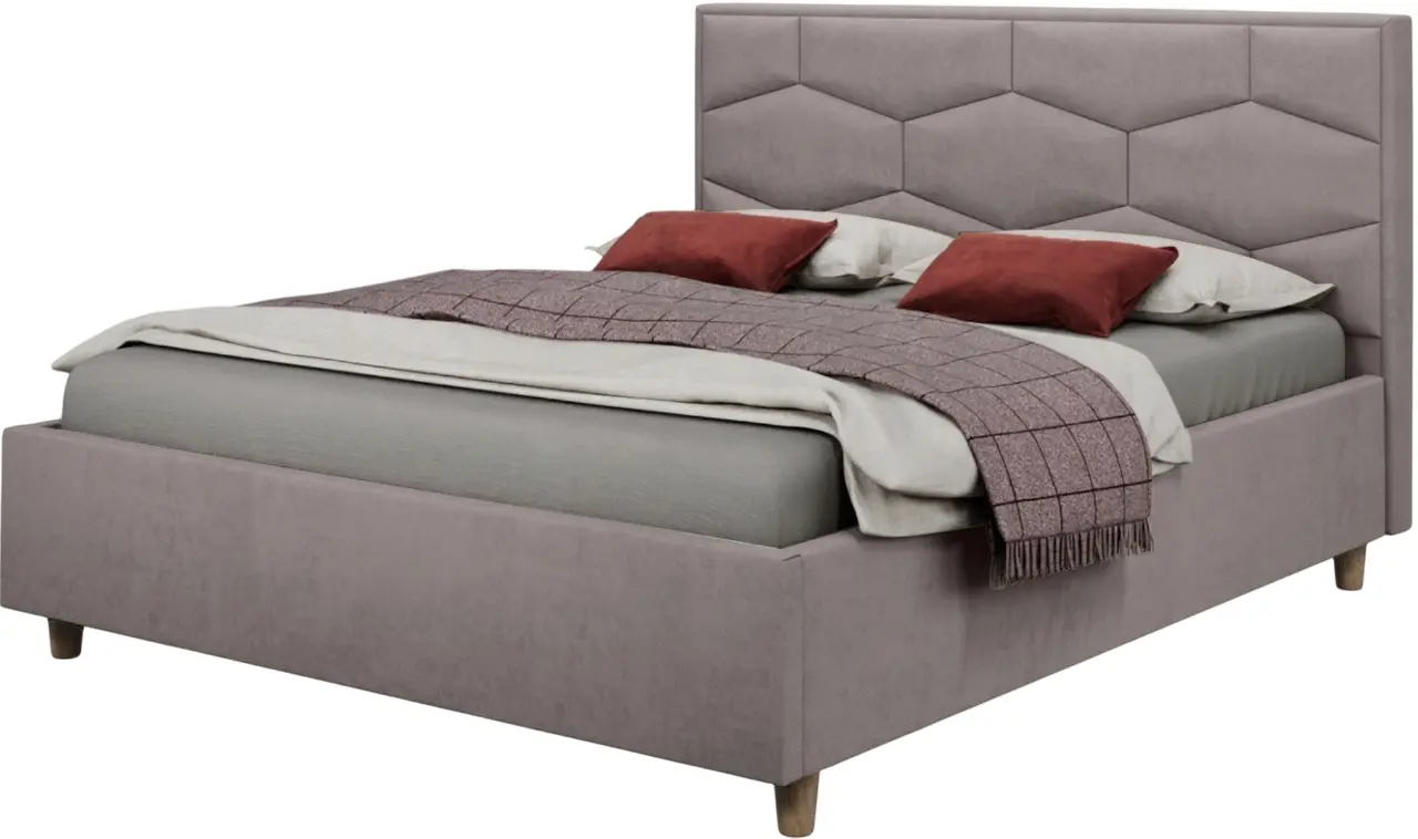 Pat Charmbed Confort Solomia Modern 160x200 Velluto 15 (Silver/Walnut)