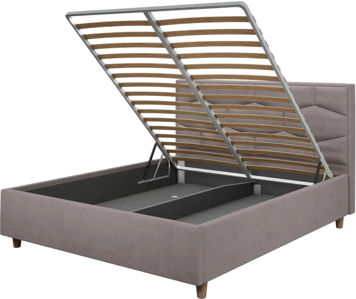 Pat Charmbed Confort Solomia Modern 160x200 Velluto 15 (Silver/Walnut)