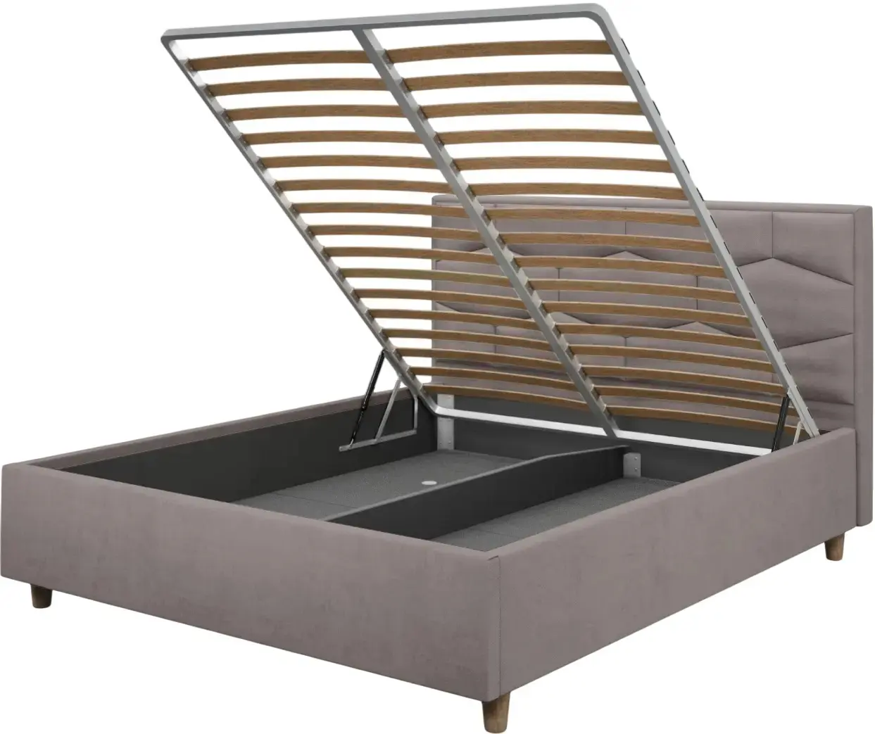 Кровать Charmbed Confort Solomia Modern 180x200 Velluto 15 (Silver/Walnut) - 4