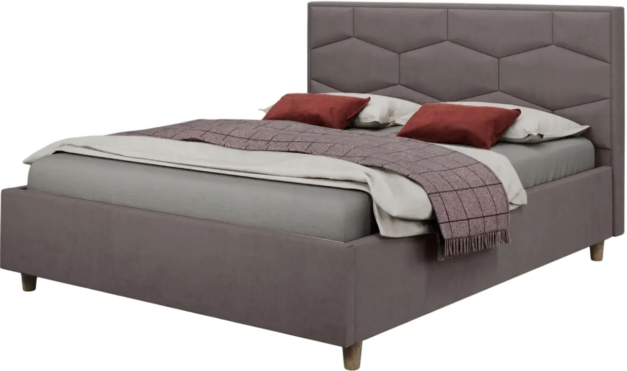 Кровать Charmbed Confort Solomia Modern 180x200 Velluto 16 (Grey/Walnut) - 2