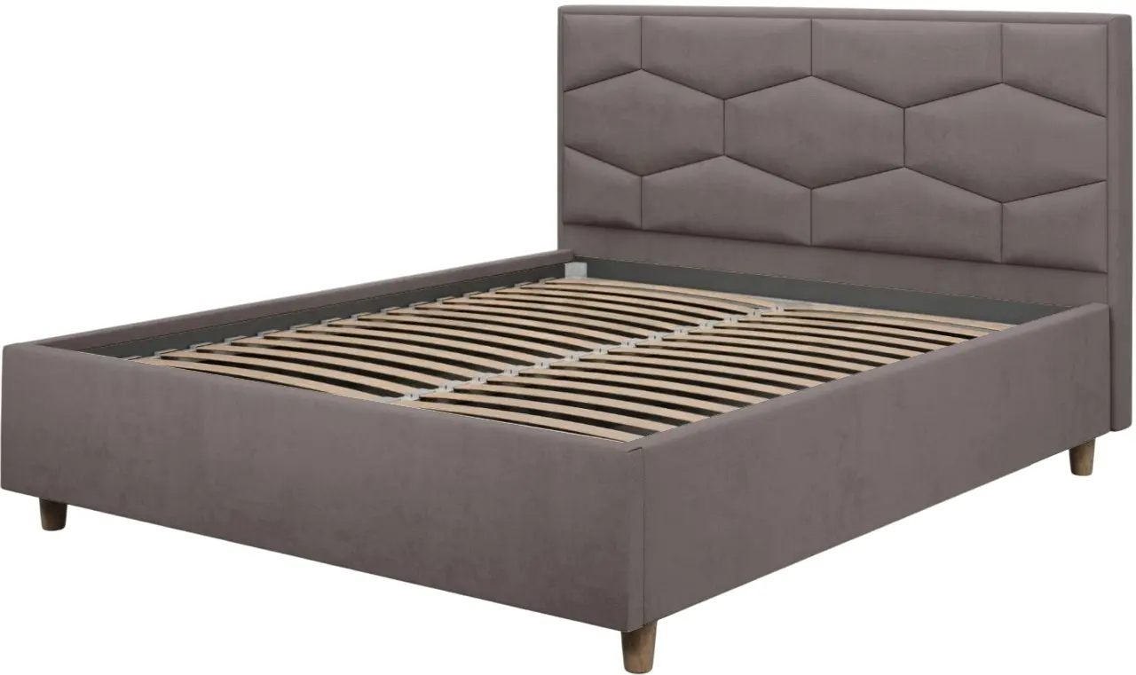 Кровать Charmbed Confort Solomia Modern 180x200 Velluto 16 (Grey/Walnut) - 3