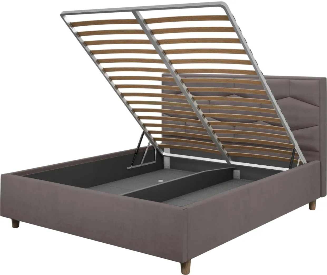 Кровать Charmbed Confort Solomia Modern 180x200 Velluto 16 (Grey/Walnut) - 4