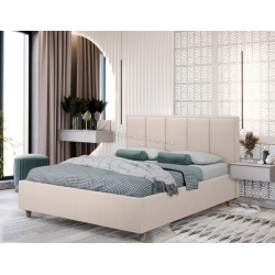 Кровать Charmbed Confort Stenli Modern 140x200 Velluto 02 (Beige/Walnut)