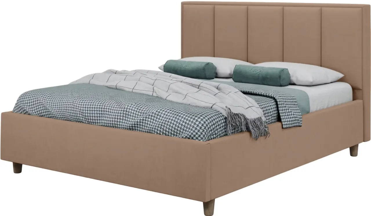 Кровать Charmbed Confort Stenli Modern 160x200 Velluto 03 (Mika/Walnut) - 2