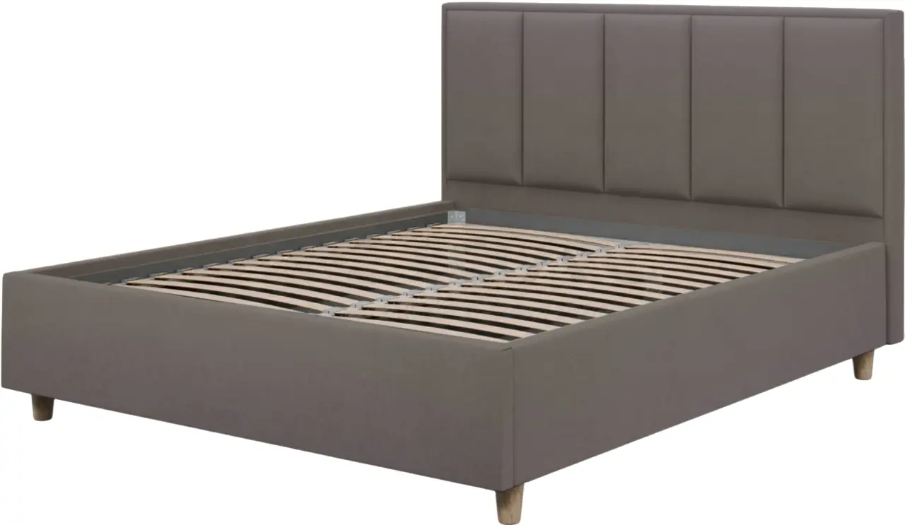 Кровать Charmbed Confort Stenli Modern 160x200 Velluto 16 (Grey/Walnut)