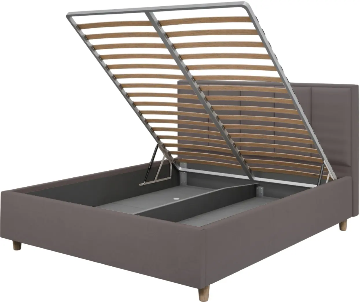 Кровать Charmbed Confort Stenli Modern 160x200 Velluto 16 (Grey/Walnut)