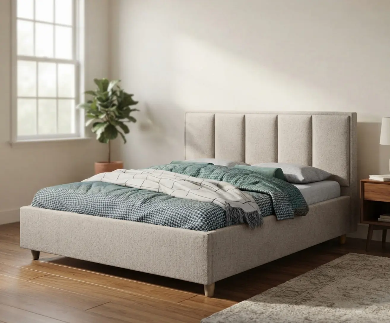 Кровать Charmbed Confort Stenli Modern 180x200 Glow 03 (Fossil/Walnut)