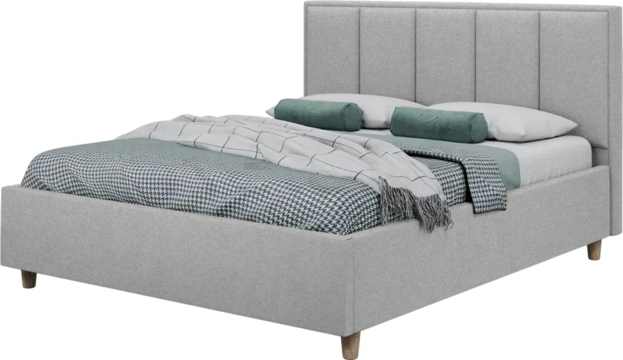 Кровать Charmbed Confort Stenli Modern 180x200 Glow 15 (Light Grey/Walnut) - 2