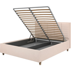 Кровать Charmbed Confort Stenli Modern 180x200 Velluto 02 (Beige/Walnut) Thumb