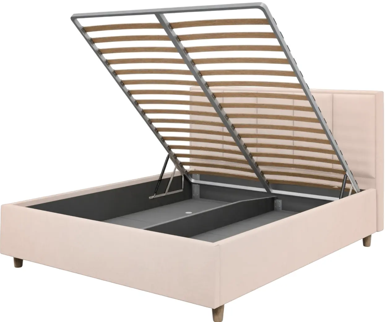 Кровать Charmbed Confort Stenli Modern 180x200 Velluto 02 (Beige/Walnut) - 4