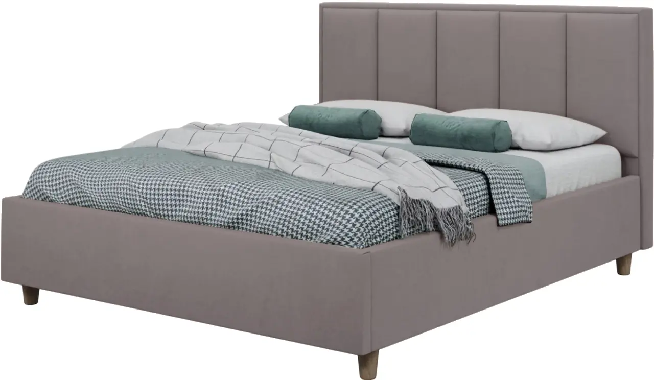 Кровать Charmbed Confort Stenli Modern 180x200 Velluto 15 (Silver/Walnut) - 2