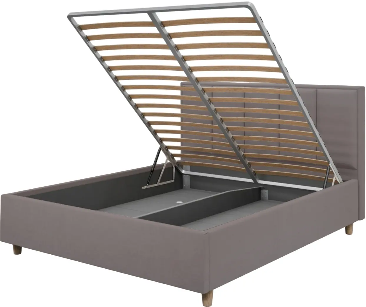 Кровать Charmbed Confort Stenli Modern 180x200 Velluto 15 (Silver/Walnut) - 4