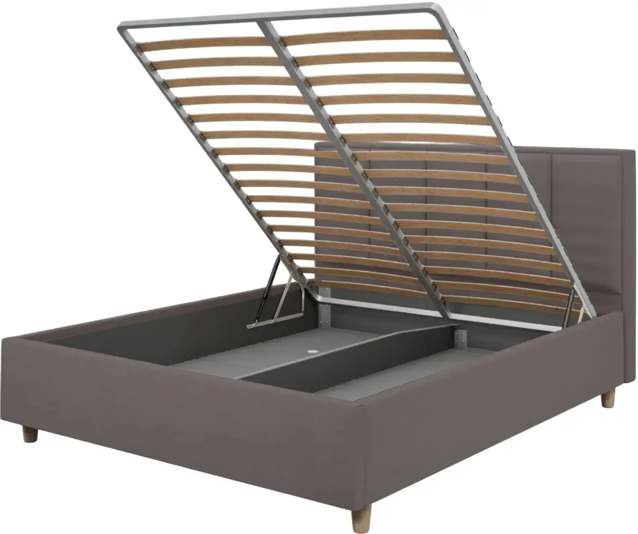 Кровать Charmbed Confort Stenli Modern 180x200 Velluto 16 (Grey/Walnut) - 4