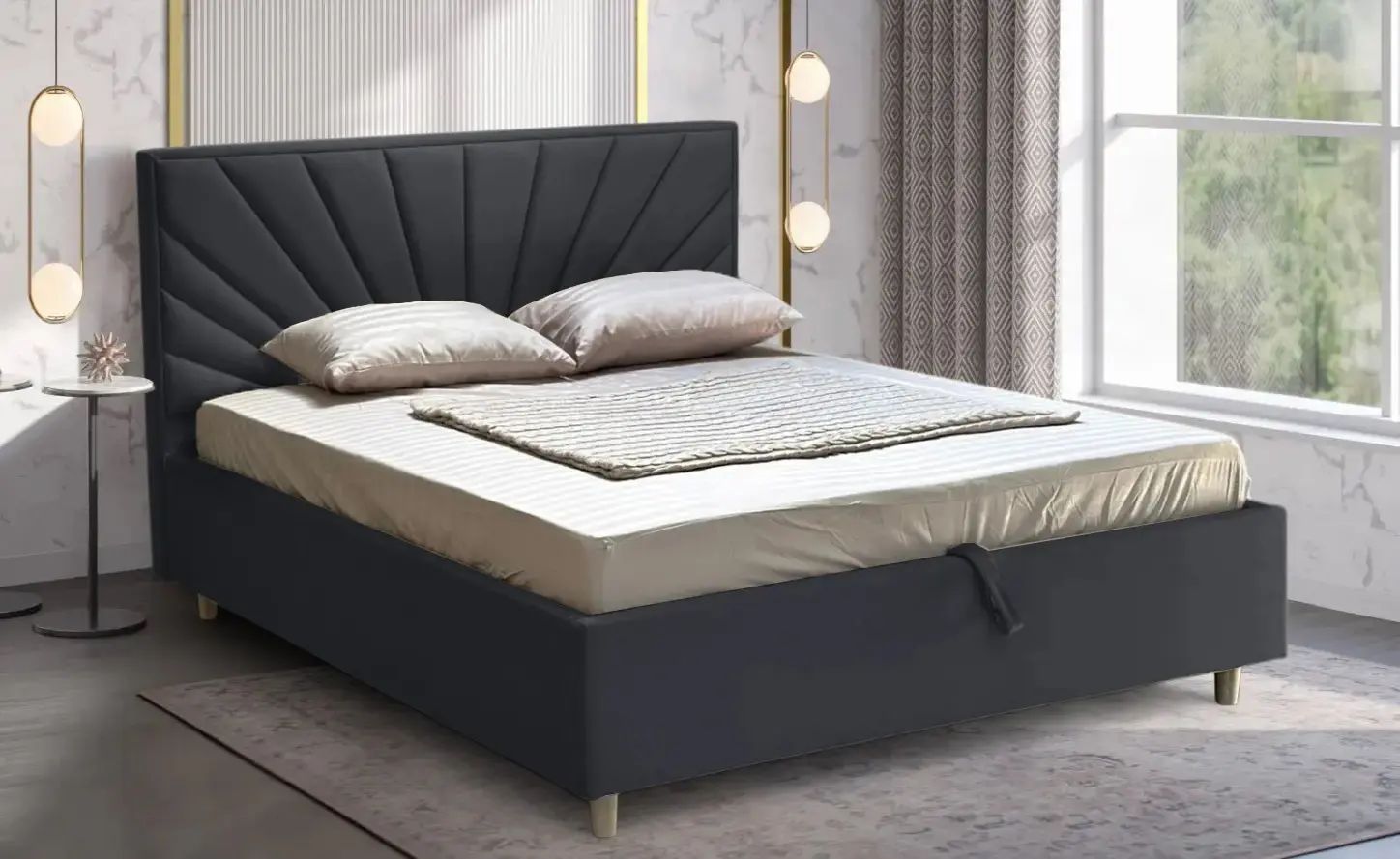 Кровать Charmbed Confort Sunny Eco 140x200 London 16 (Dark Grey)