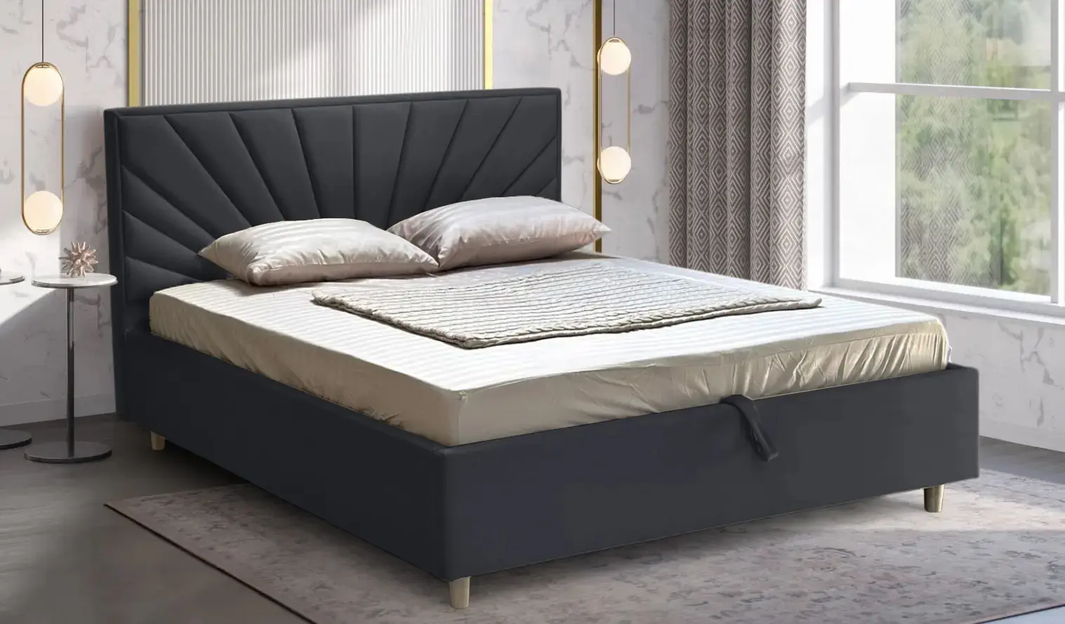 Кровать Charmbed Confort Sunny Eco 160x200 London 16 (Dark Grey)
