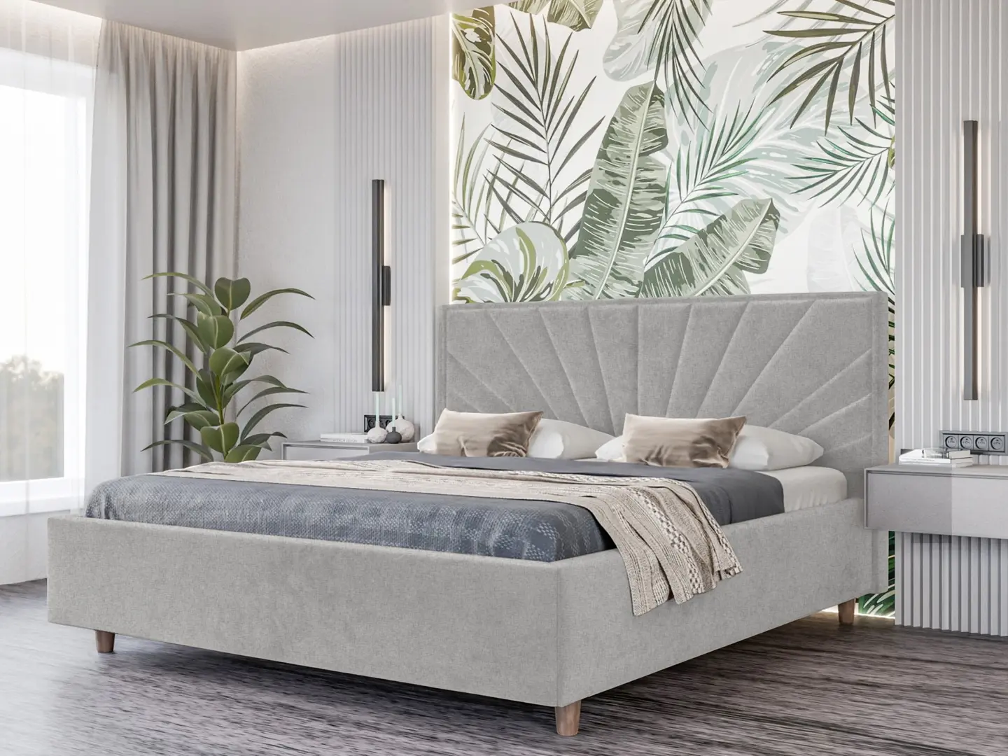 Pat Charmbed Confort Sunny Modern 140x200 Glow 15 (Light Grey/Walnut)