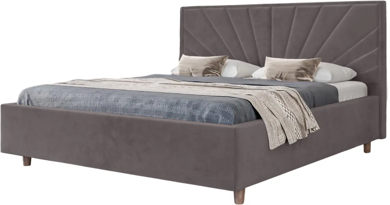 Кровать Charmbed Confort Sunny Modern 140x200 Velluto 16 (Grey/Walnut)