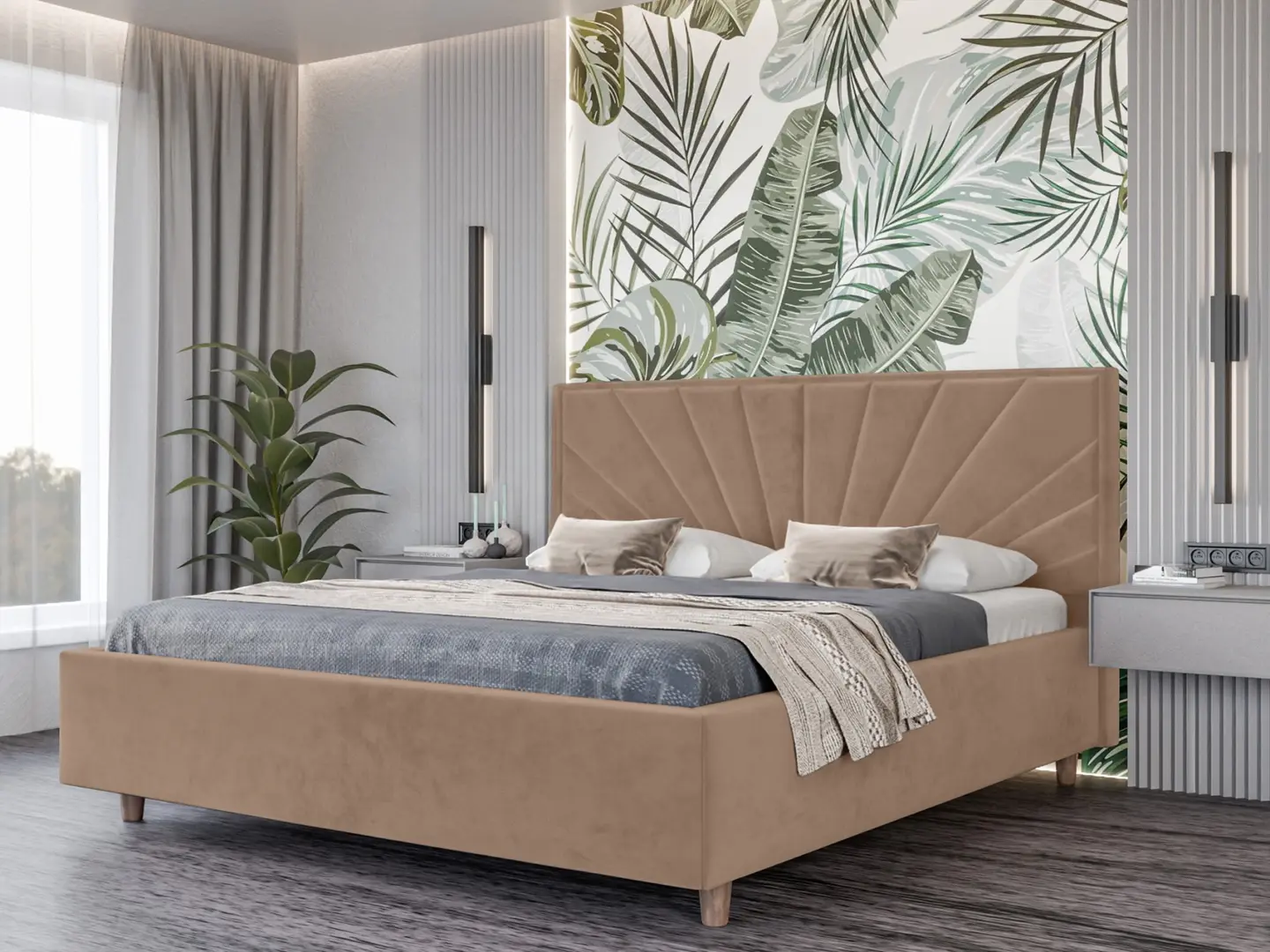 Pat Charmbed Confort Sunny Modern 160x200 Velluto 03 (Mika/Walnut)