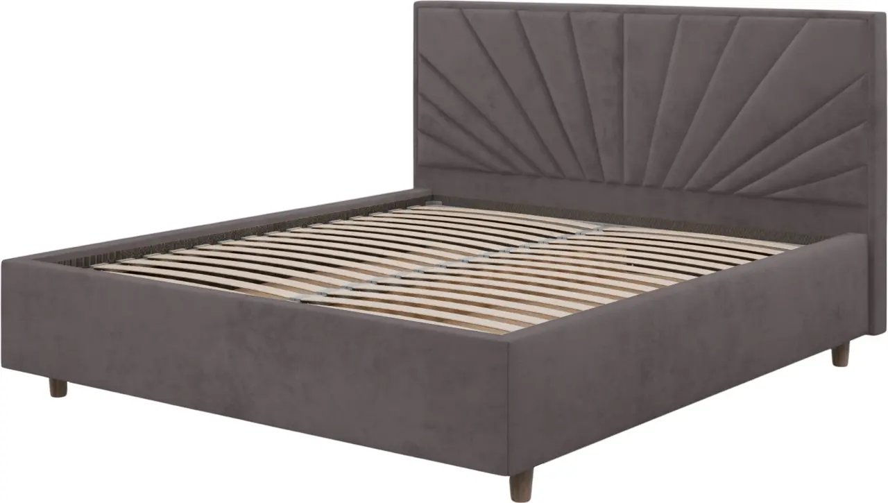 Кровать Charmbed Confort Sunny Modern 160x200 Velluto 16 (Grey/Walnut)