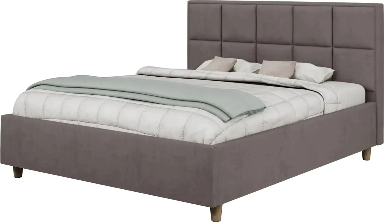 Кровать Charmbed Confort Tatiana Modern 140x200 Velluto 16 (Grey/Walnut) - 2