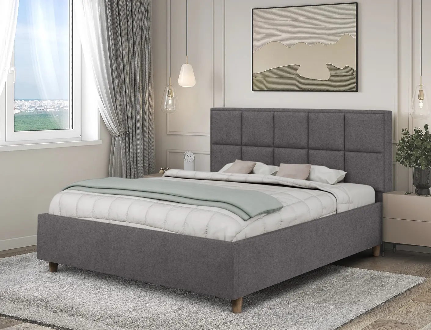 Pat Charmbed Confort Tatiana Modern 160x200 Glow 19 (Anthracite/Walnut)