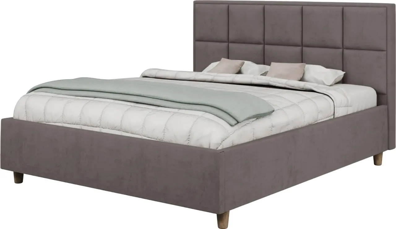 Pat Charmbed Confort Tatiana Modern 160x200 Velluto 16 (Grey/Walnut)