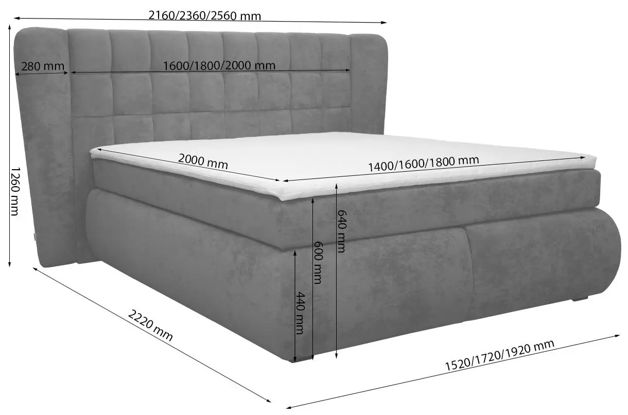 Pat Charmbed Diana 160x200 King 01 (Cream) - 5