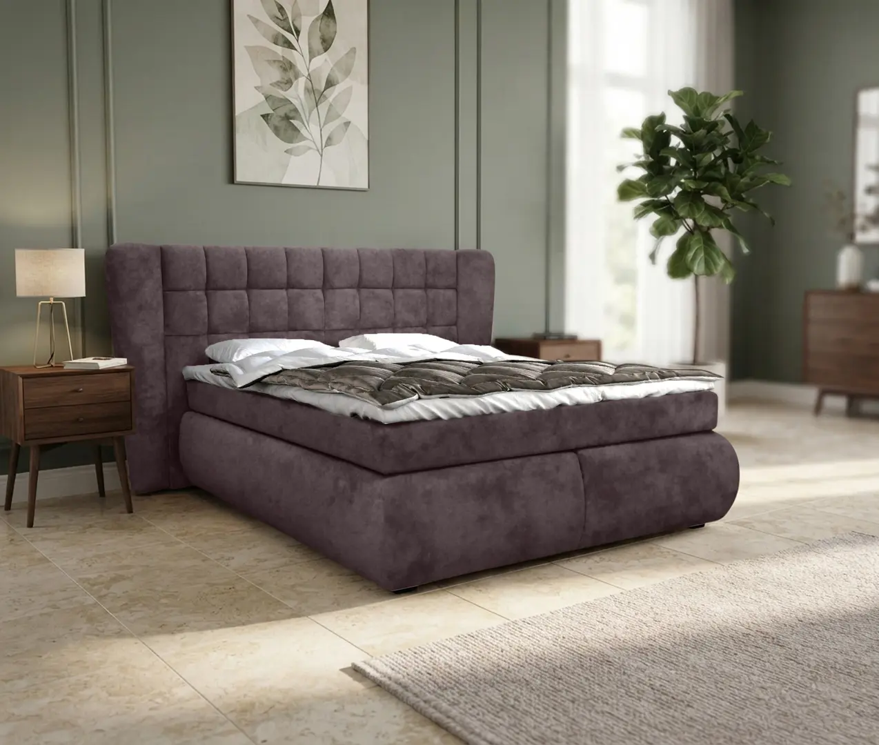 Pat Charmbed Diana 160x200 King 04 (Dark Brown)