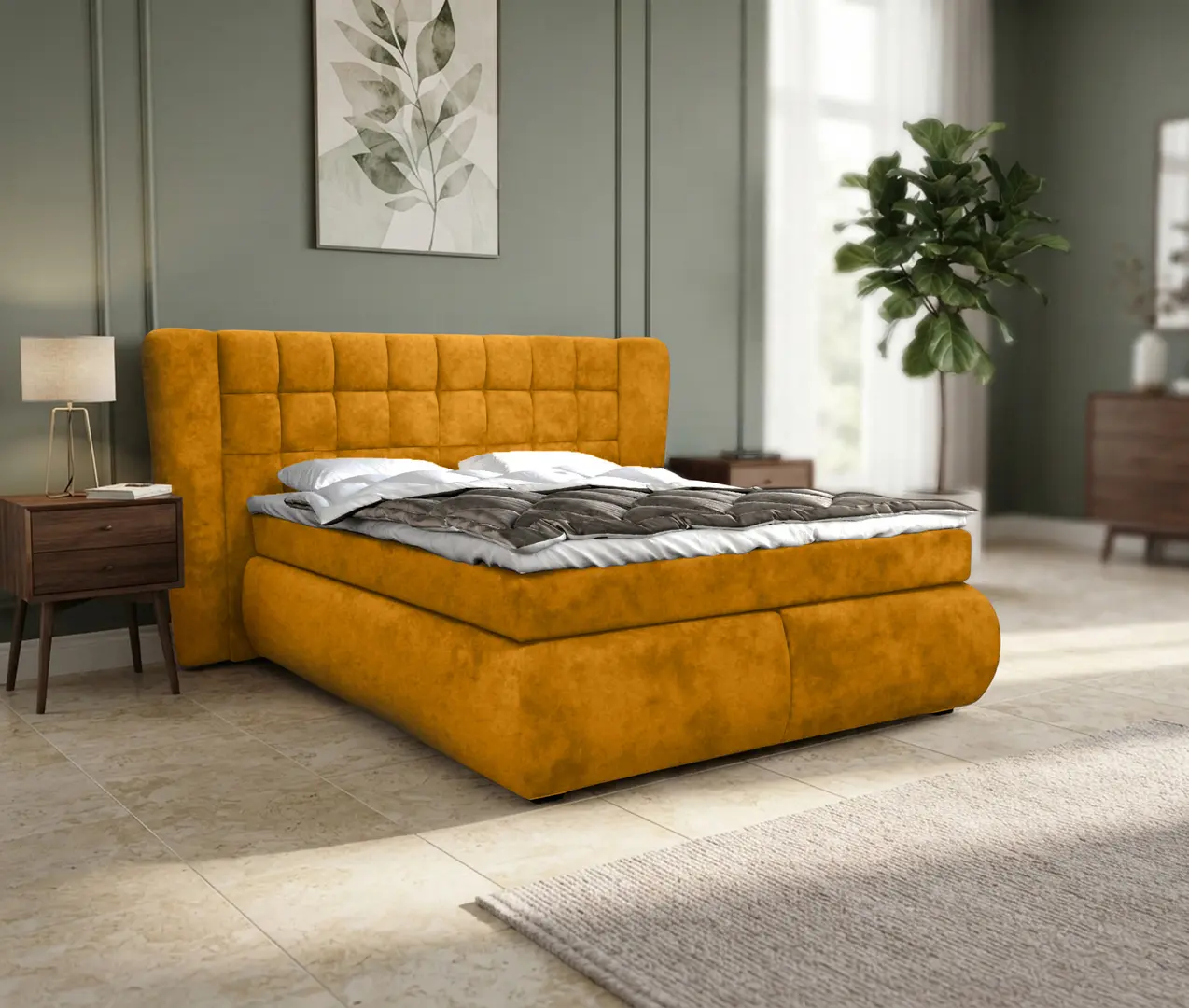 Кровать Charmbed Diana 160x200 King 07 (Mustard)