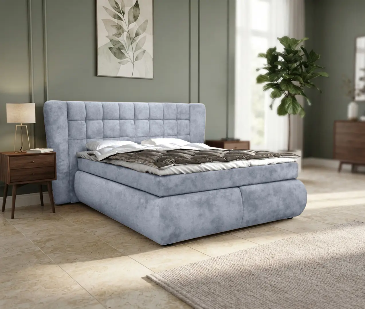 Pat Charmbed Diana 160x200 King 08 (Grey-Blue)