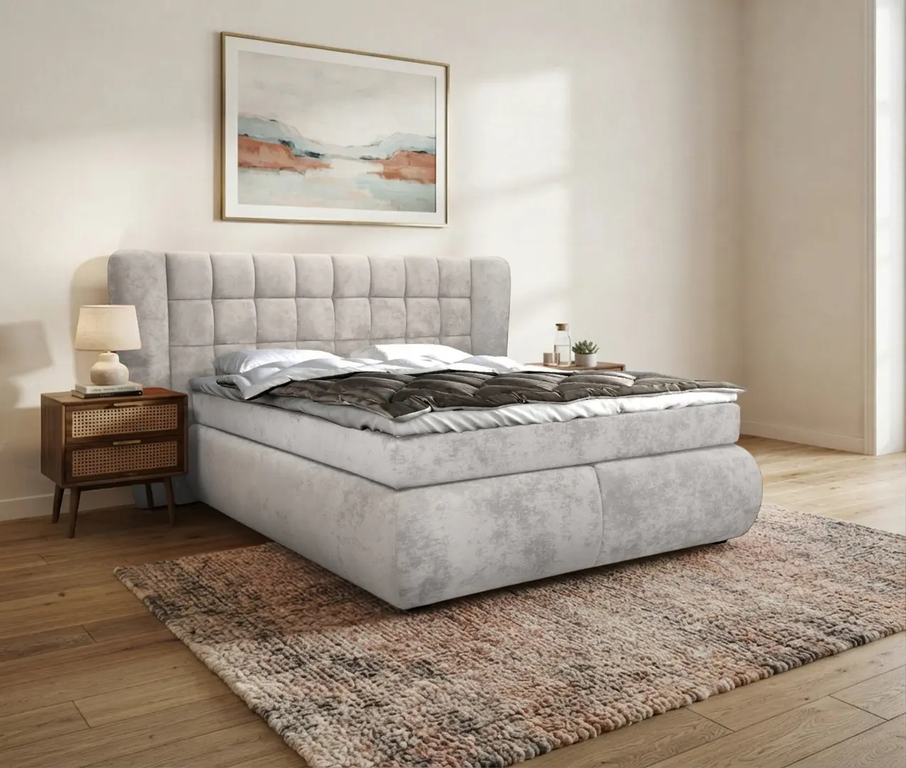 Pat Charmbed Diana 160x200 Mono 03 (Light Grey)