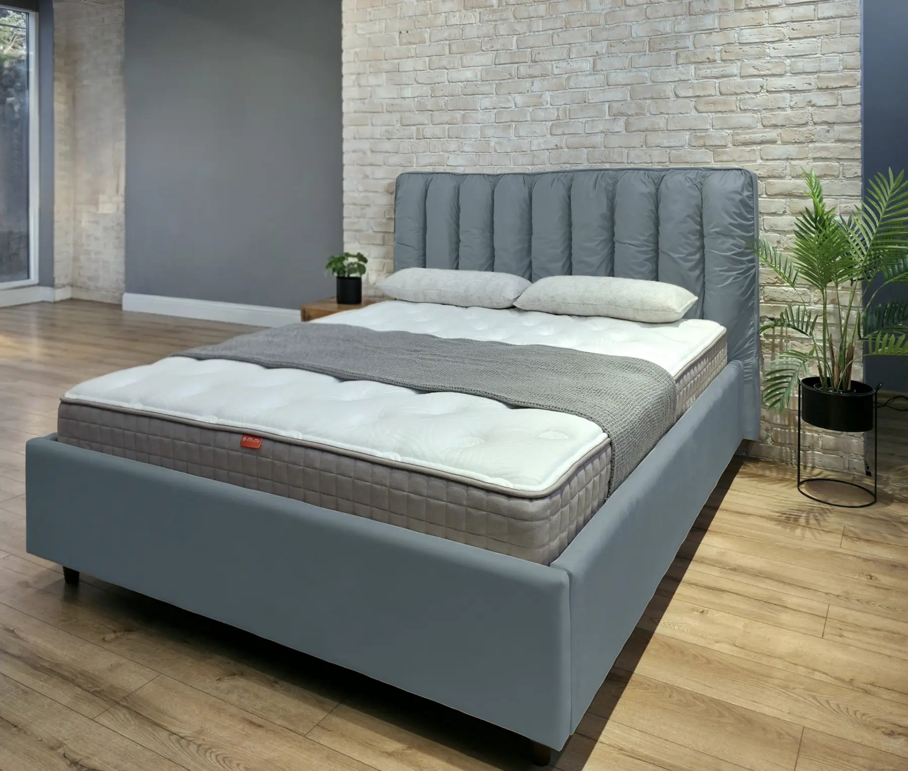 Кровать Charmbed Eva Prestige 140x200 Velluto 16 (Grey) - 6