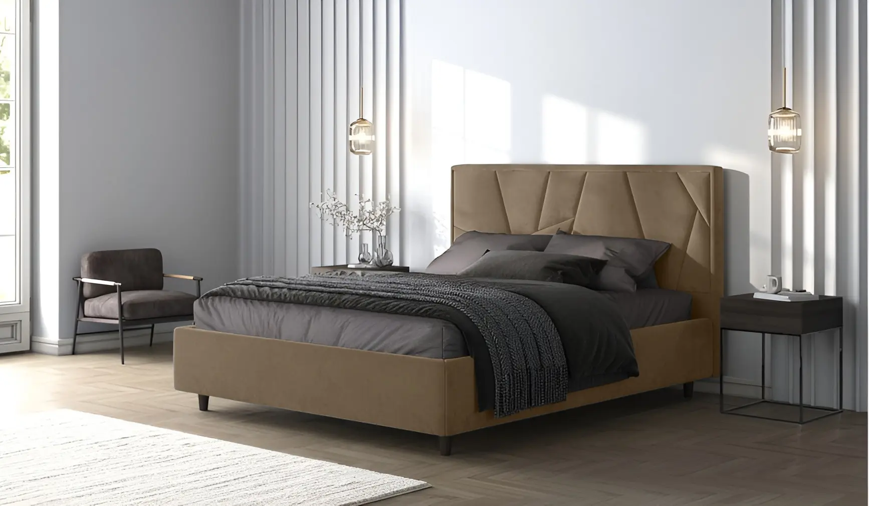Кровать Charmbed Lux Agata 160x200 Laguna 06 (Cappuccino)