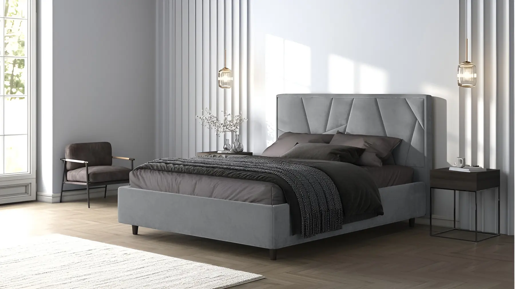 Кровать Charmbed Lux Agata 160x200 Laguna 42 (Light Gray)