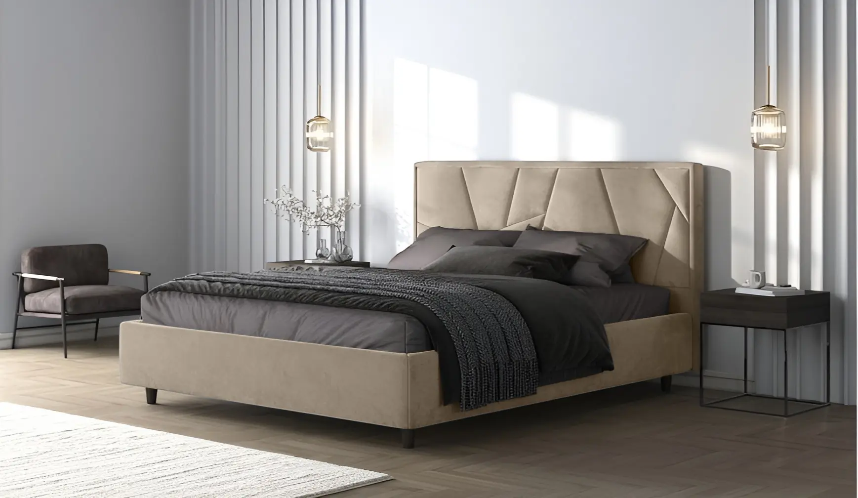 Кровать Charmbed Lux Agata 180x200 Laguna 07 (Beige)