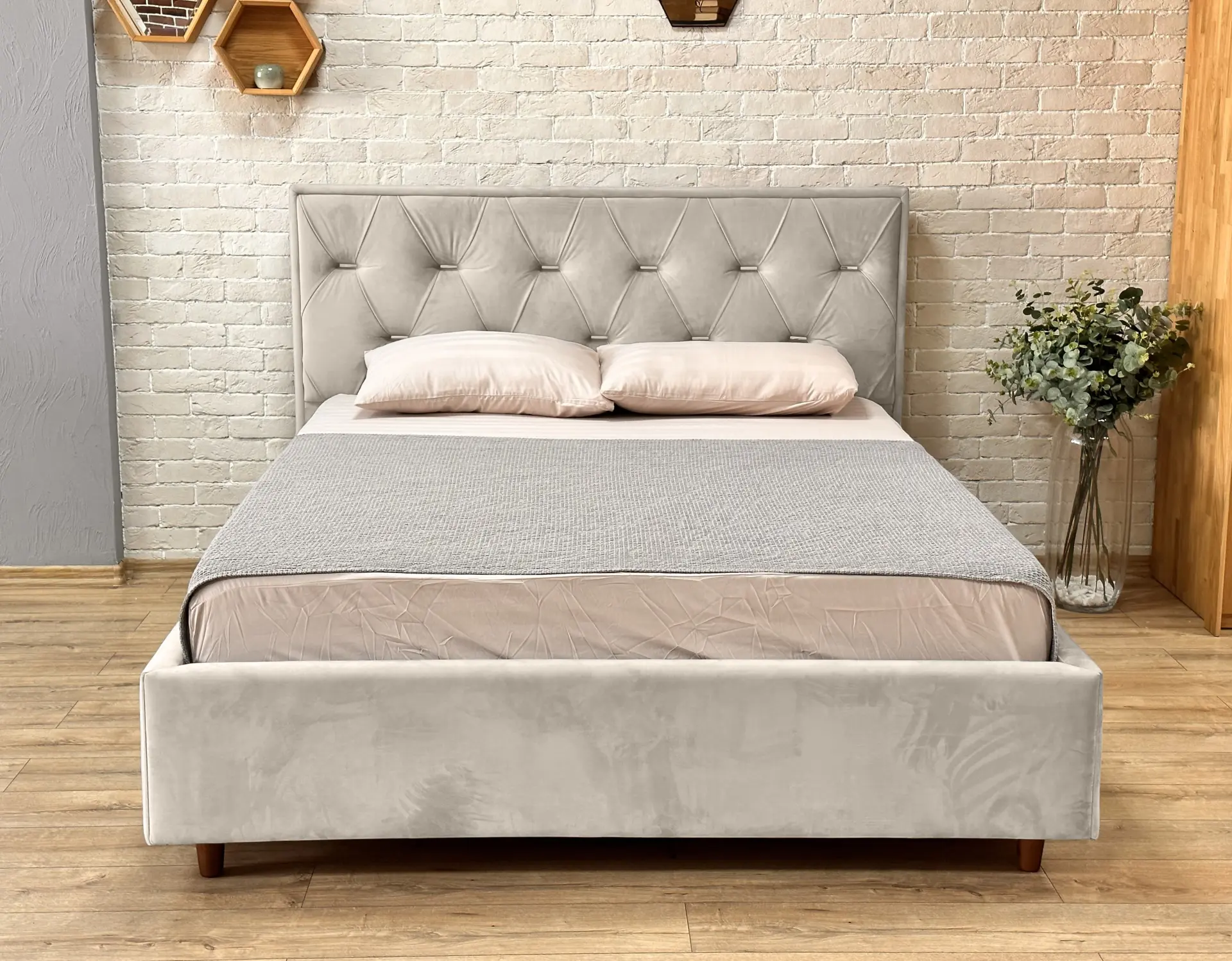 Кровать Charmbed Lux Bela 160x200 Laguna 08 (Gray-Beige) - 2