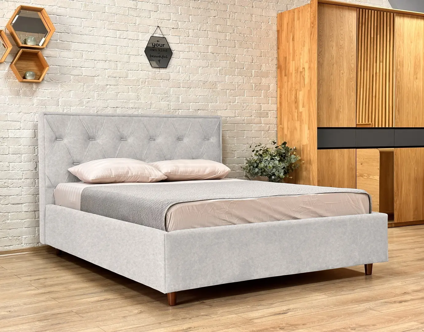 Pat Charmbed Lux Bela 160x200 Mono 03 (Light Grey)