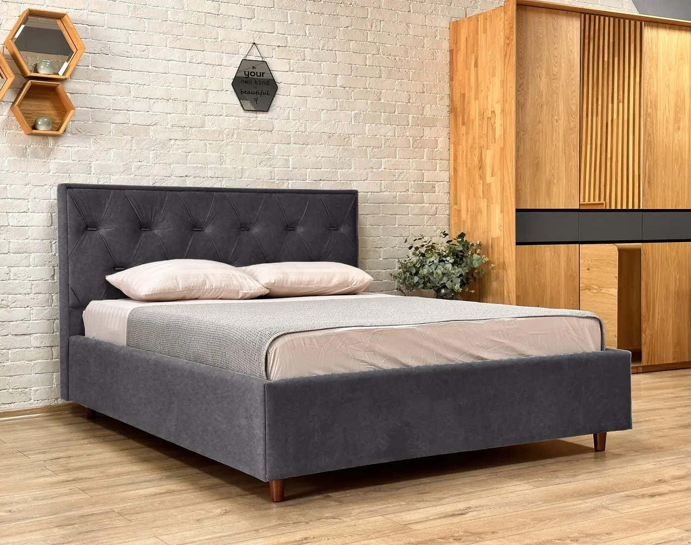 Pat Charmbed Lux Bela 160x200 Mono 07 (Dark Grey)