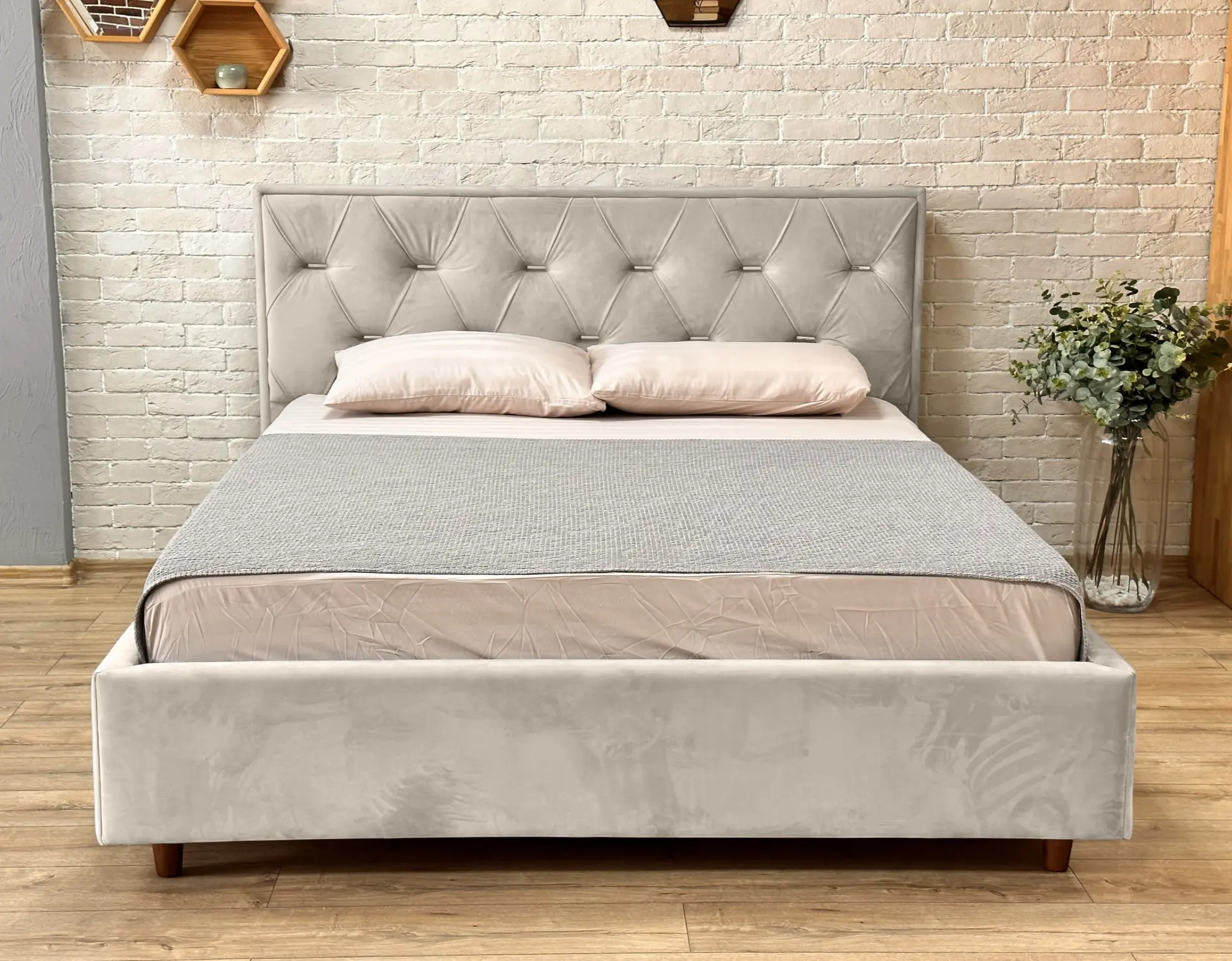 Кровать Charmbed Lux Bela 180x200 Laguna 08 (Gray-Beige) - 2
