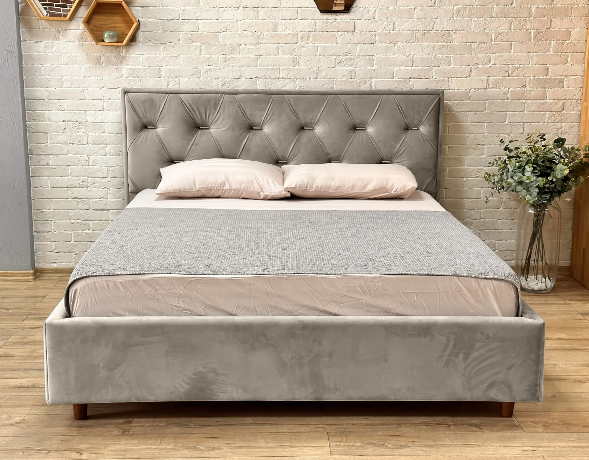 Кровать Charmbed Lux Bela 180x200 Laguna 09 (Stone Gray) - 2