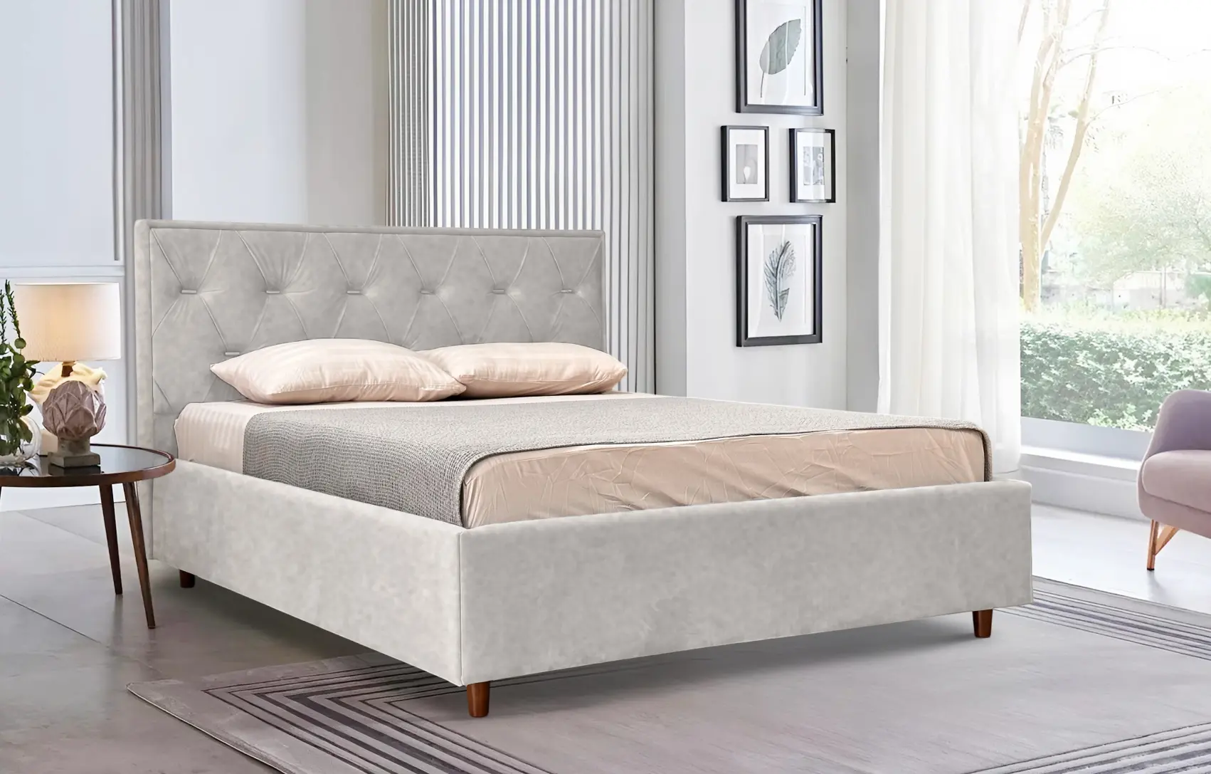 Pat Charmbed Lux Bela 180x200 Mono 03 (Light Grey)