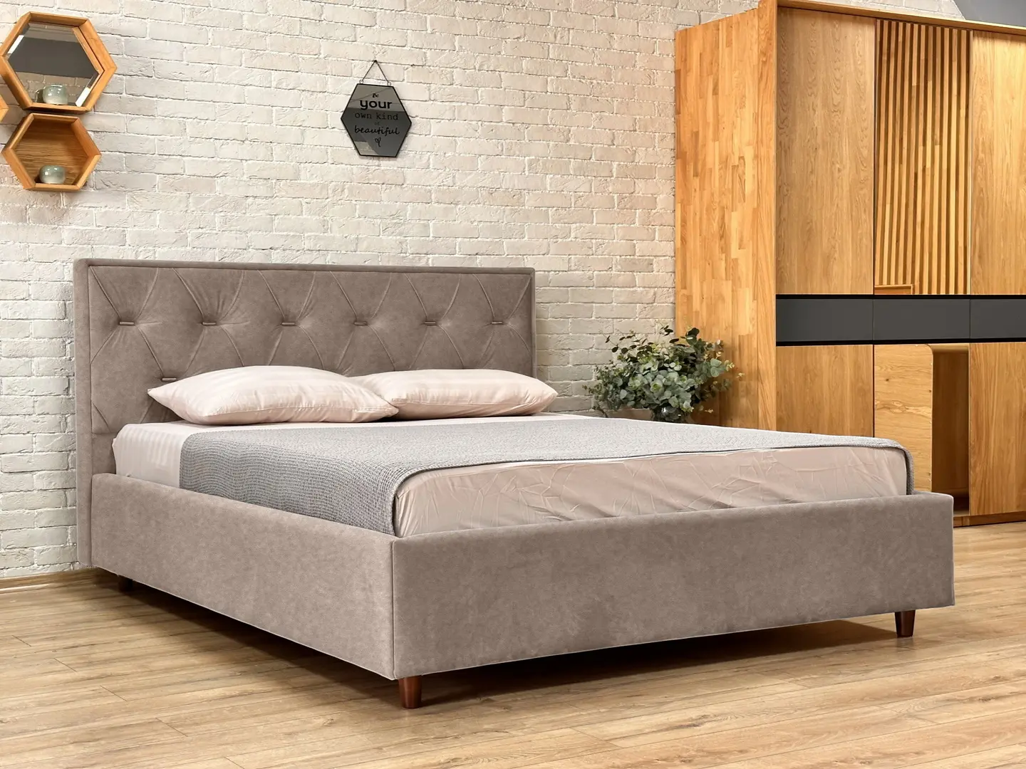 Кровать Charmbed Lux Bela 180x200 Mono 04 (Light Brown)