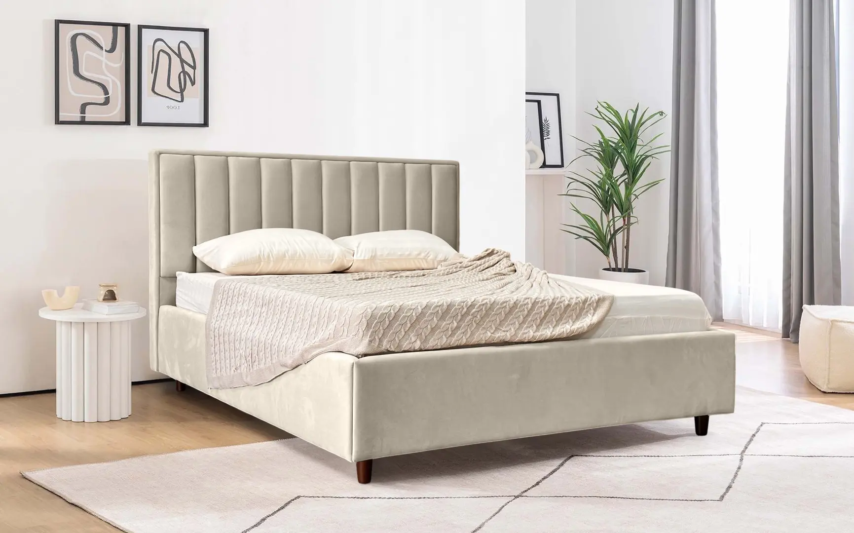 Кровать Charmbed Lux Estela 160x200 Laguna 08 (Gray-Beige)