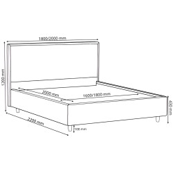 Кровать Charmbed Lux Estela 160x200 Laguna 09 (Stone Gray) Thumb